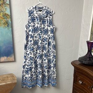 Rachel Zoe Blue and White Floral Maxi Dress